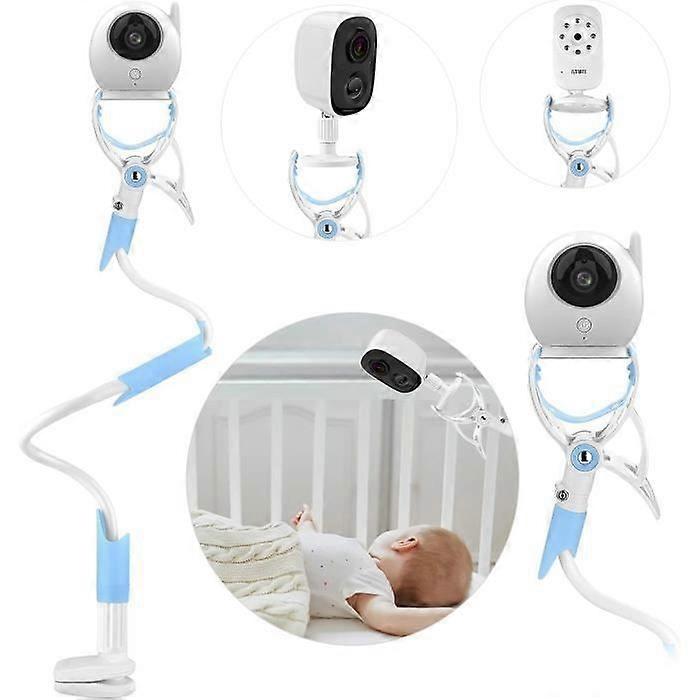 Baby Video Camera Holder, Flexible Baby Monitor Stand 360 Rotation Foldable, Blue