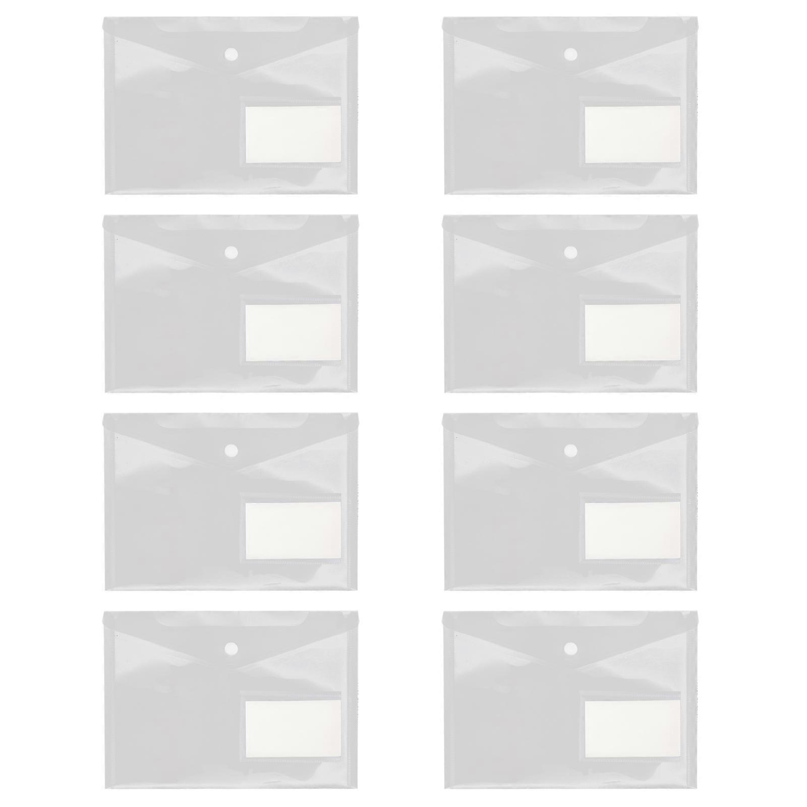 20pcs Transparent Portable A5 Document Organizer with Snap Button