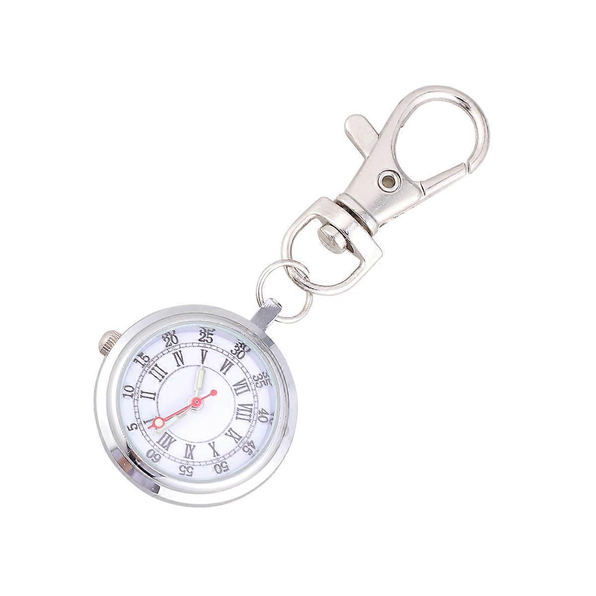 Roman And Arabic Number Pocket Watch For Daily Use Suitable For Men And Women With Keychain Design 1Set