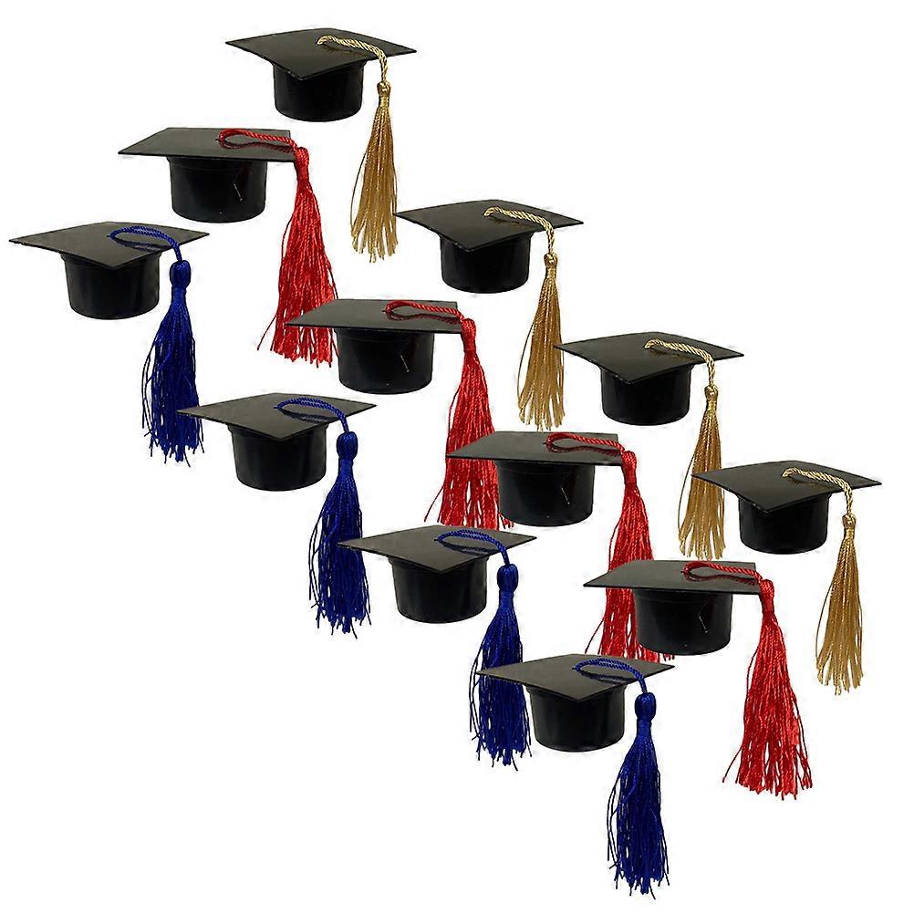 Assorted Color Graduation Hat Shape Candy Box 12Pcs Gift Packaging Perfect For Graduation Ceremony And Party Occasions