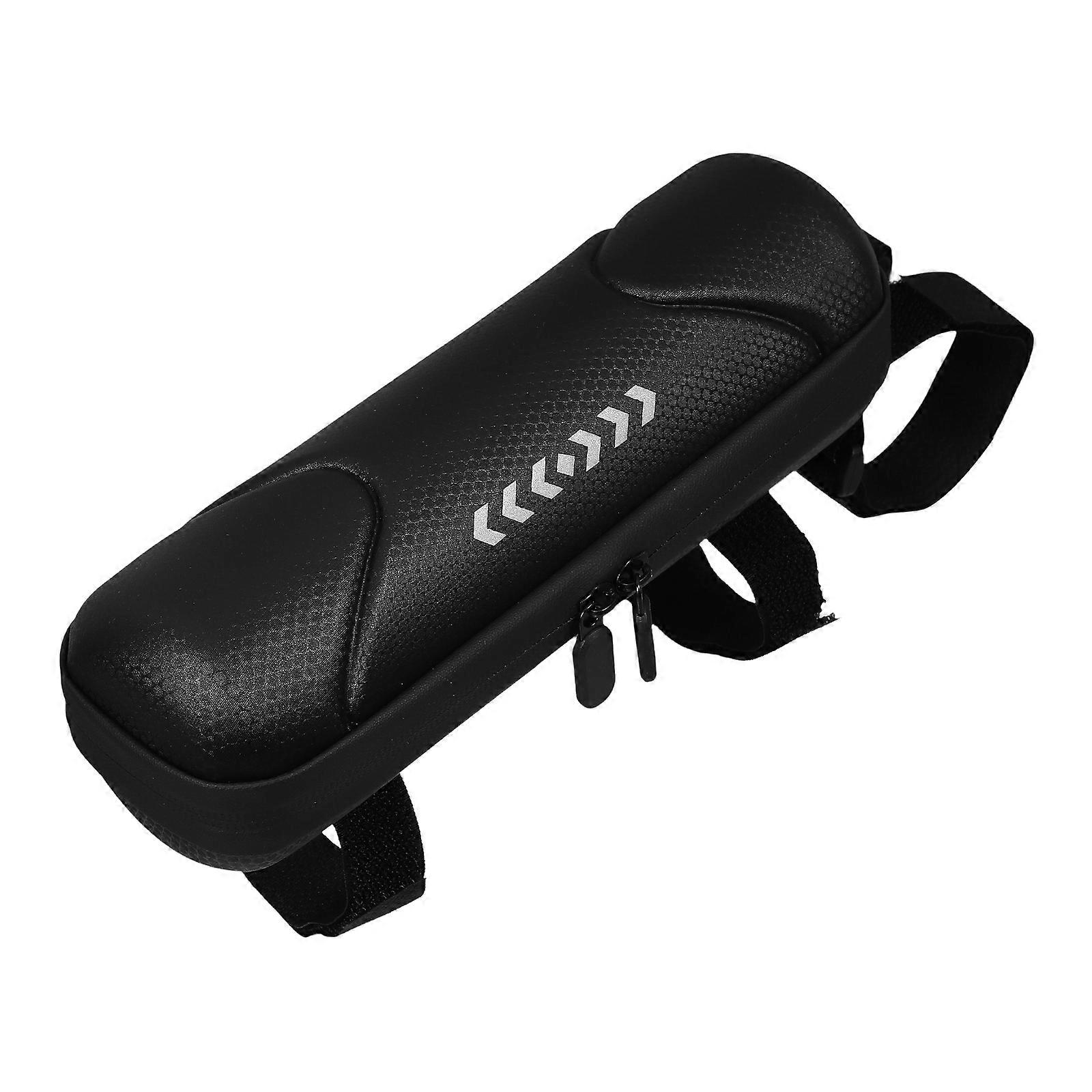Bike Tool Box with Hard Shell and Zippered Design 1L Capacity Portable Organizer for Water Bottle Cage Black Color