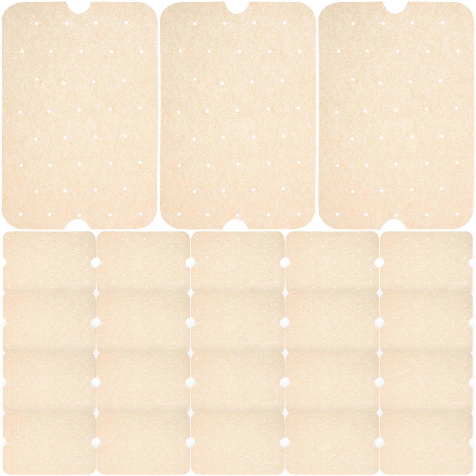 Disposable Fryer Paper Pads For Oven Baking 100Pcs Round With Indented Edges Light Brown Oil Absorption Cooking Paper Ideal For Professional Chefs