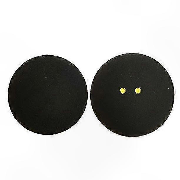 Squash Balls Double Yellow Dot - 2 Pack Low-Speed Training, Durable Black Rubber Racket Balls for Indoor Court Practice
