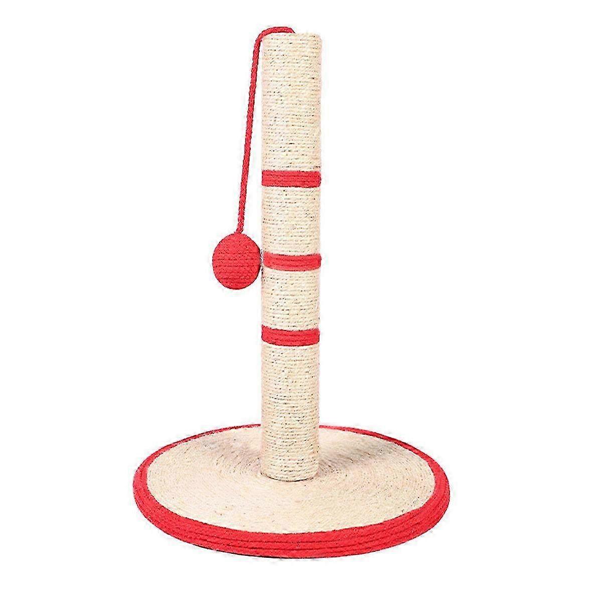 Sisal Cat Scratching Post in Rose Red - Durable & Stylish Cat Climber for Scratching, Playing, and Healthy Paw Maintenance
