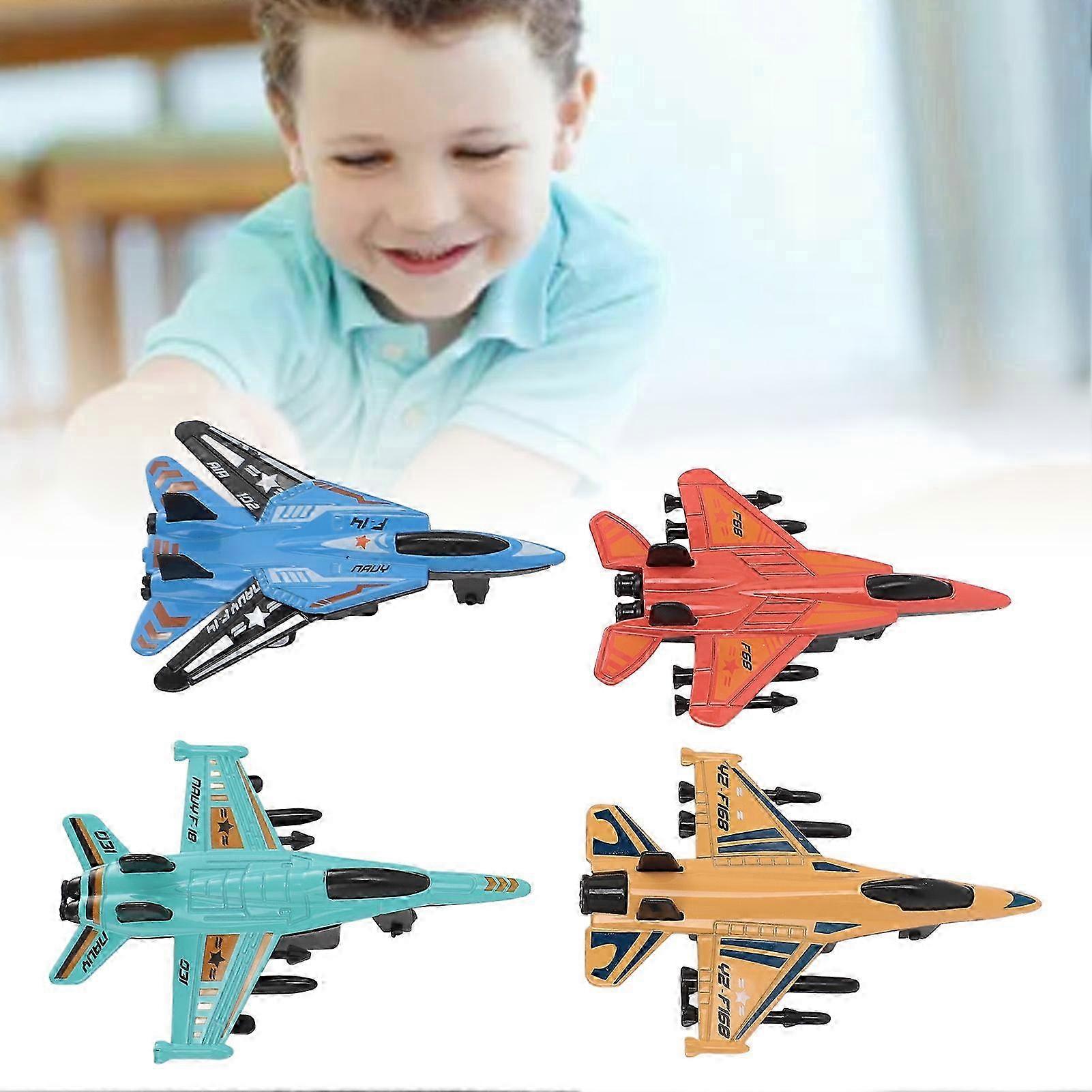 4pcs Fighter Jet Model Toy Pull Back Realistic Alloy Collectible Aircraft Model for Children Type 1 2025