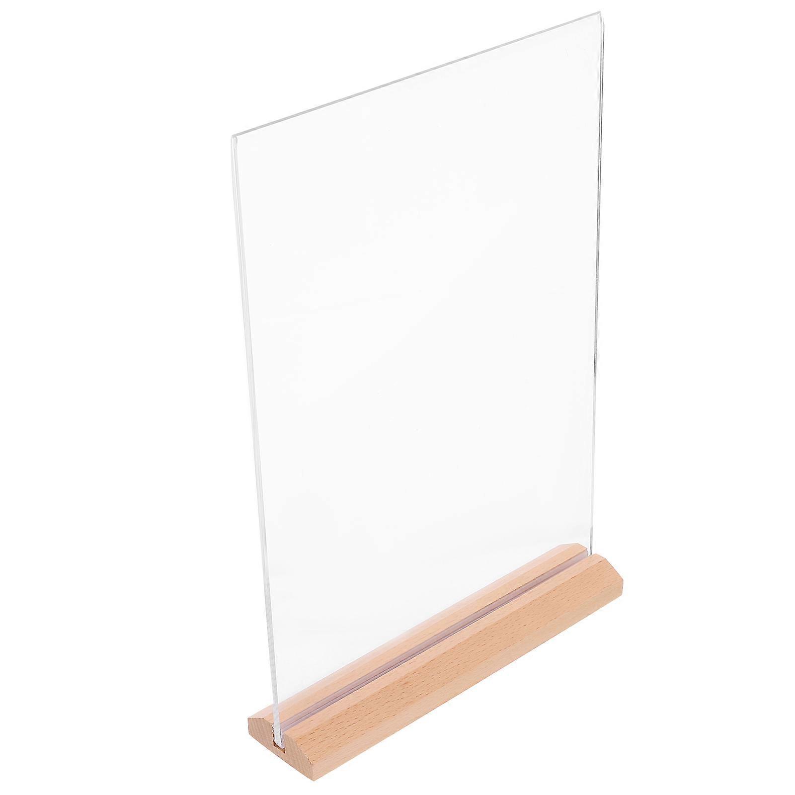 Clear Acrylic Sign Holder with Base – Double Sided Brochure Display Stand for Counters, Menus, and Price Tags in Stores, Supermarkets, and Restaurants