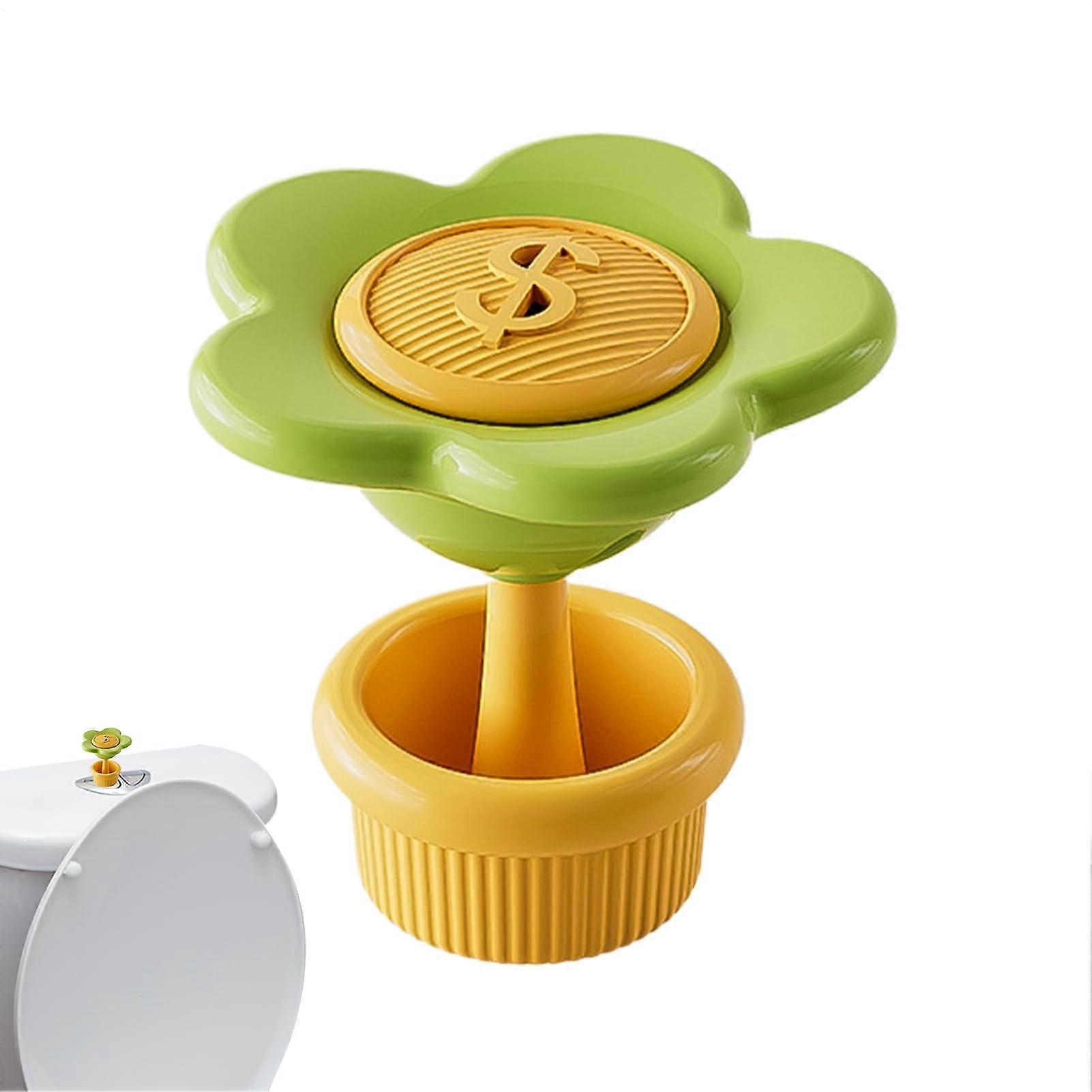 WC push button, WC push knob, replacement – floral design, portable water tank flush, replacement tool for bathroom and home, green