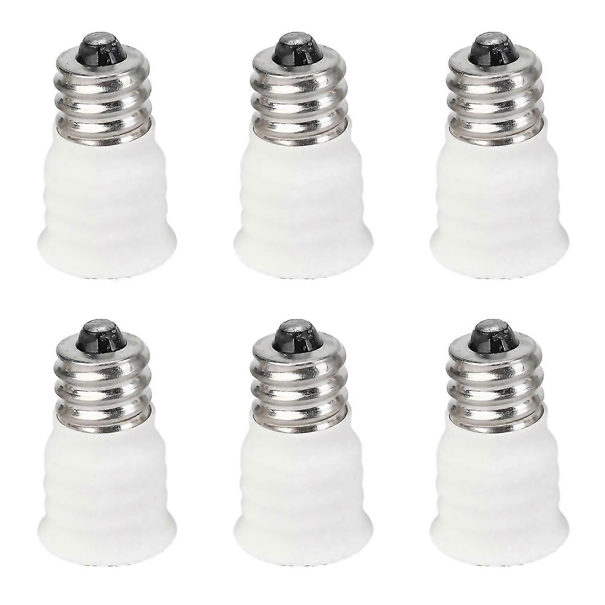For 6x E12 To E14 Bulb Converter Led Light Holder Lamp Adapter White
