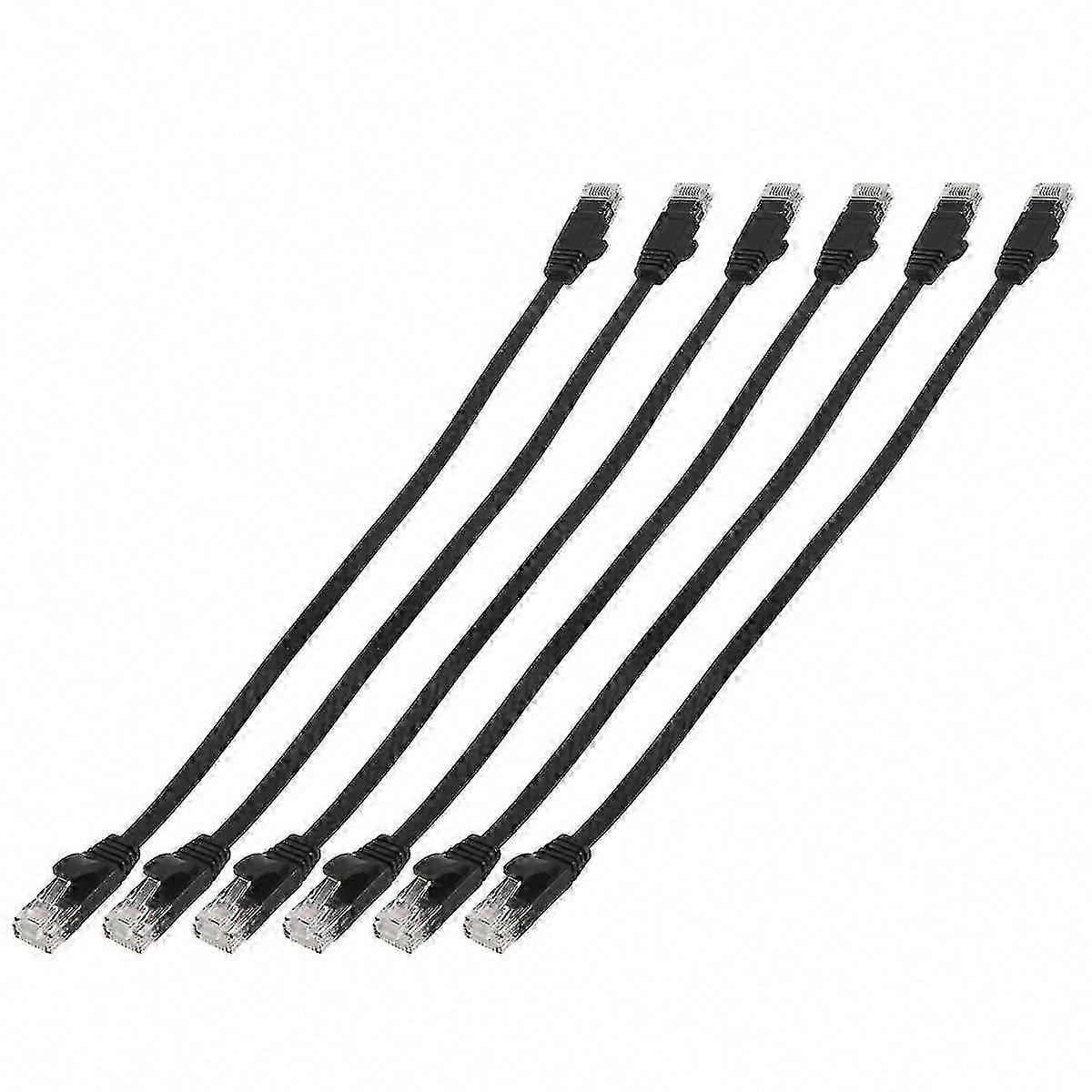 6-Pack 1ft Cat6 Ethernet Cables - Flat High-Speed LAN Network Patch Cords with Snagless RJ45 Connectors (6 Pack)