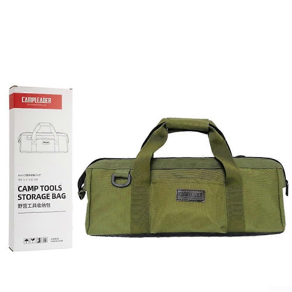 Slim design, portable tool storage bag made of waterrepellent materials to protect equipment (army green).