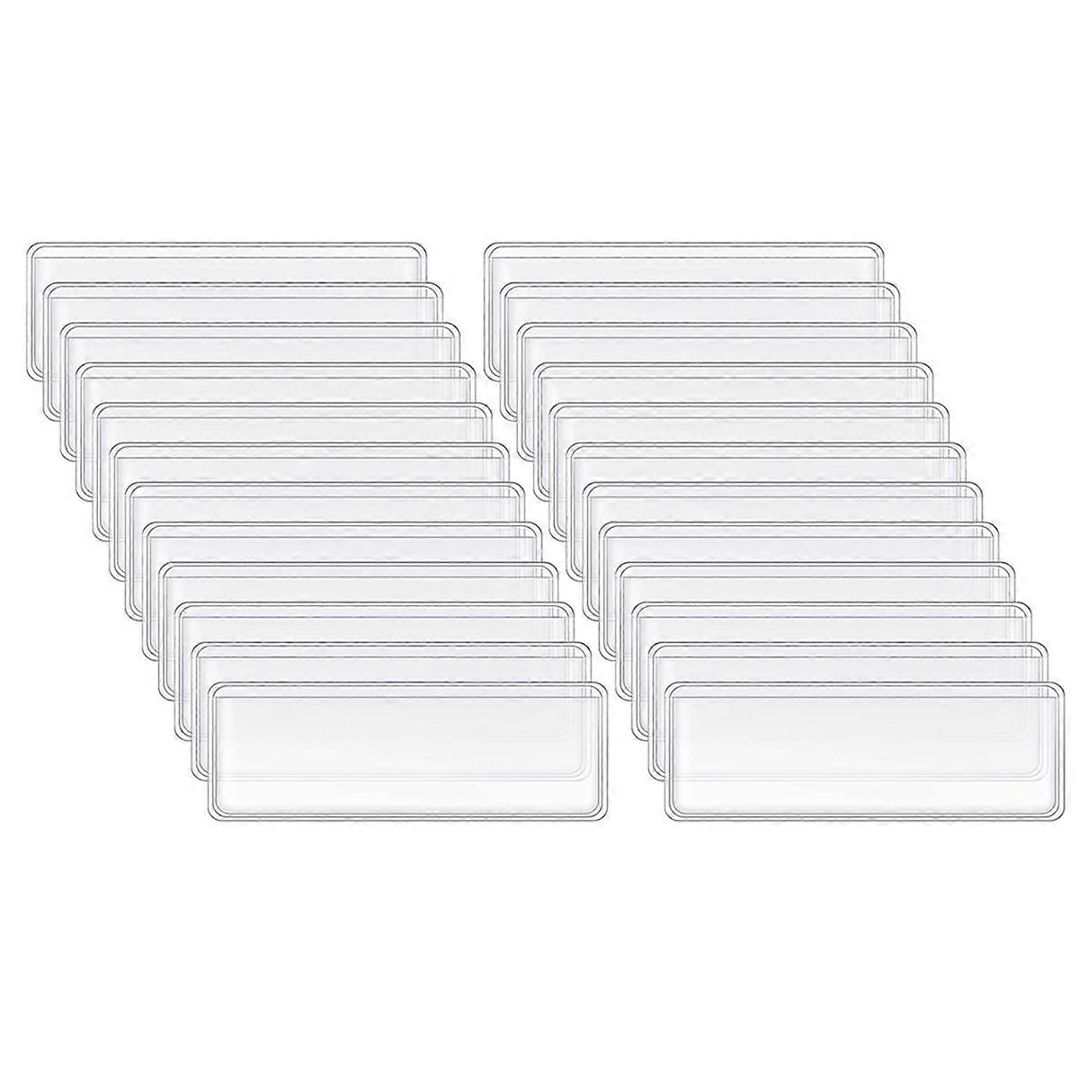 100pcs Self Adhesive Label Holder Shelf Tag 3 X 1 Inch Sticking Index Card Pocket Clear Plastic Shelf Tag