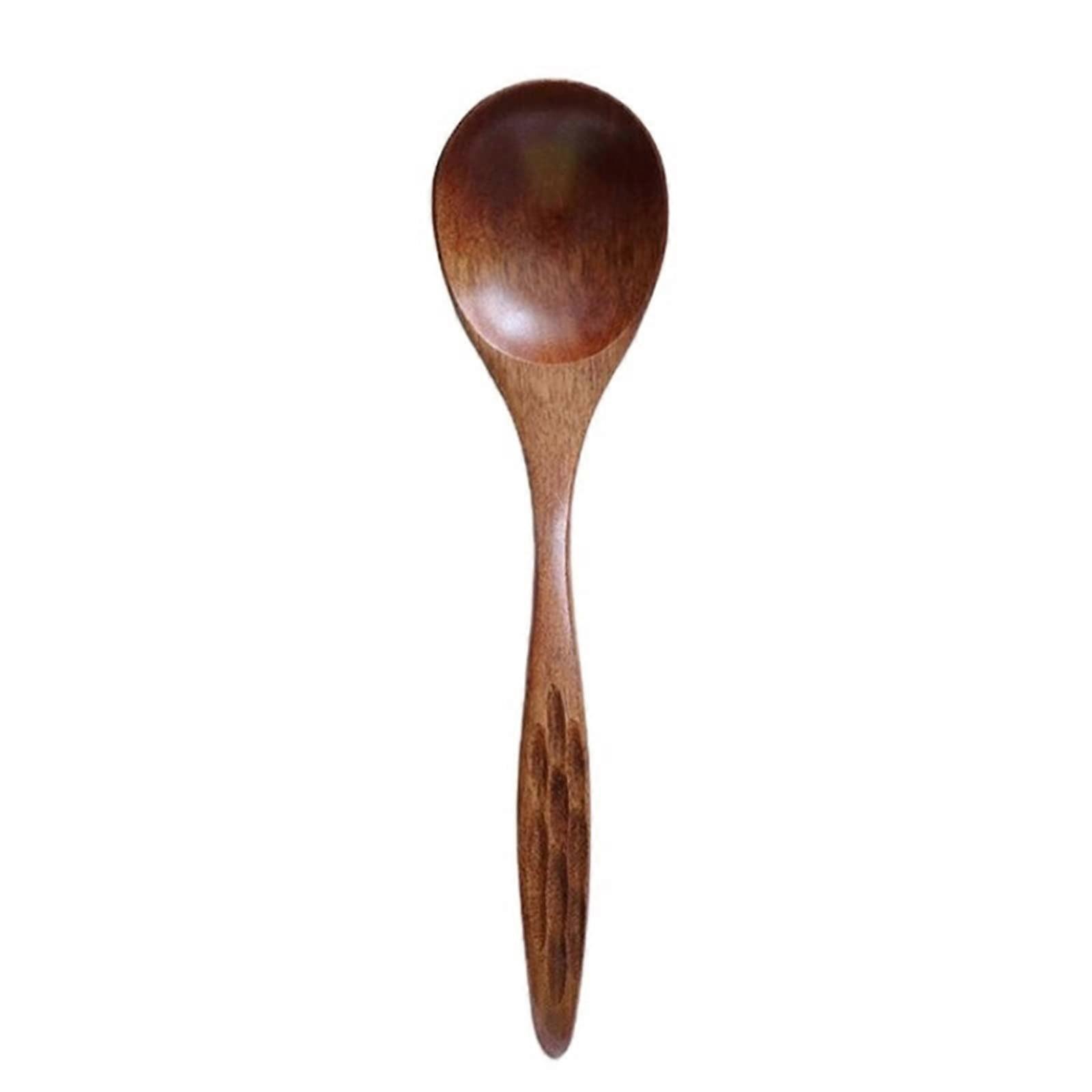 Tea Spoons Hand-Carved Turtle Shell Curved Handle Small Soup Spoon Nan Wood Spoon Large Wide Mouth Rice Spoon Kitchen