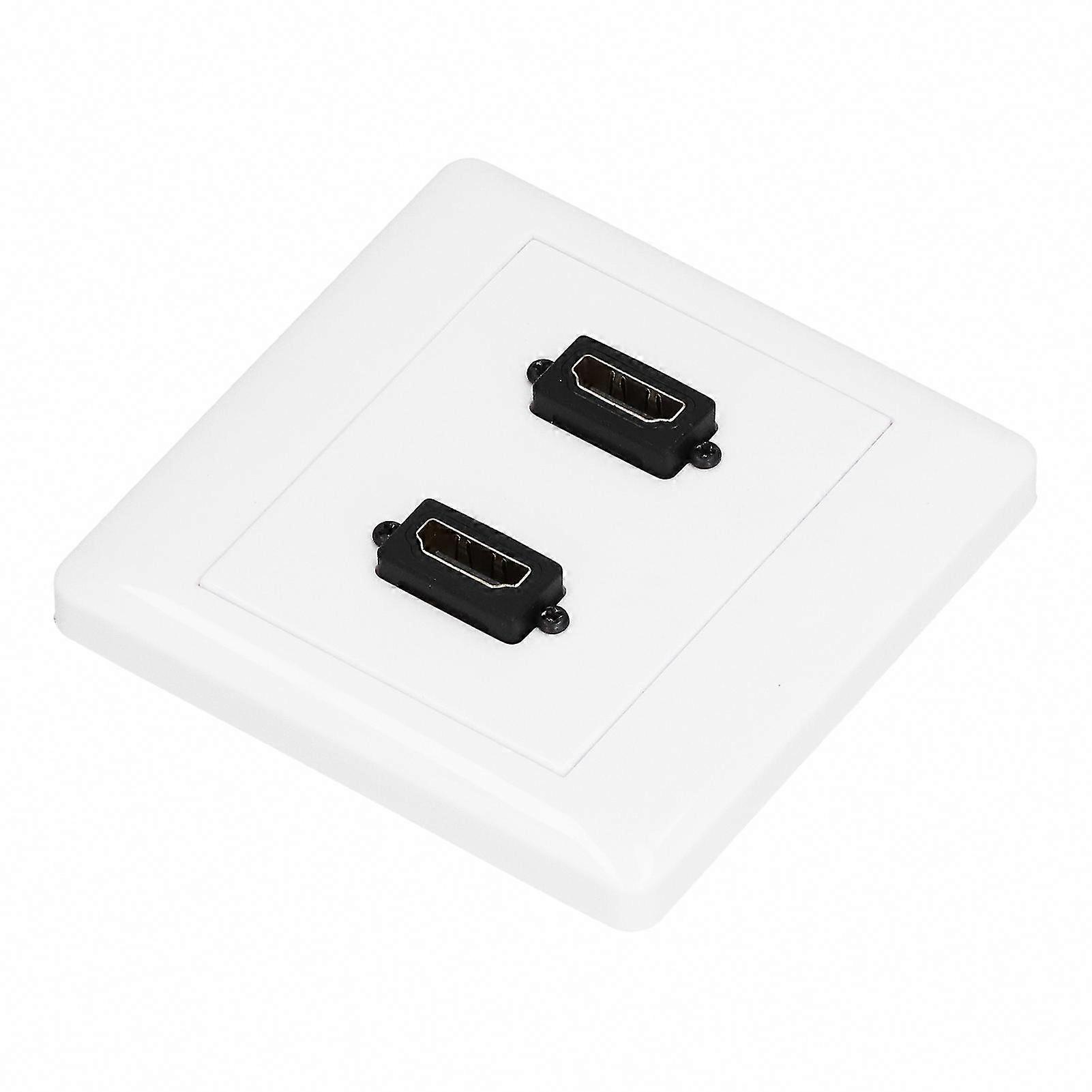 2 Port HDMI Ethernet Coax Wall Plate - Female to Female High Definition Multimedia Interface