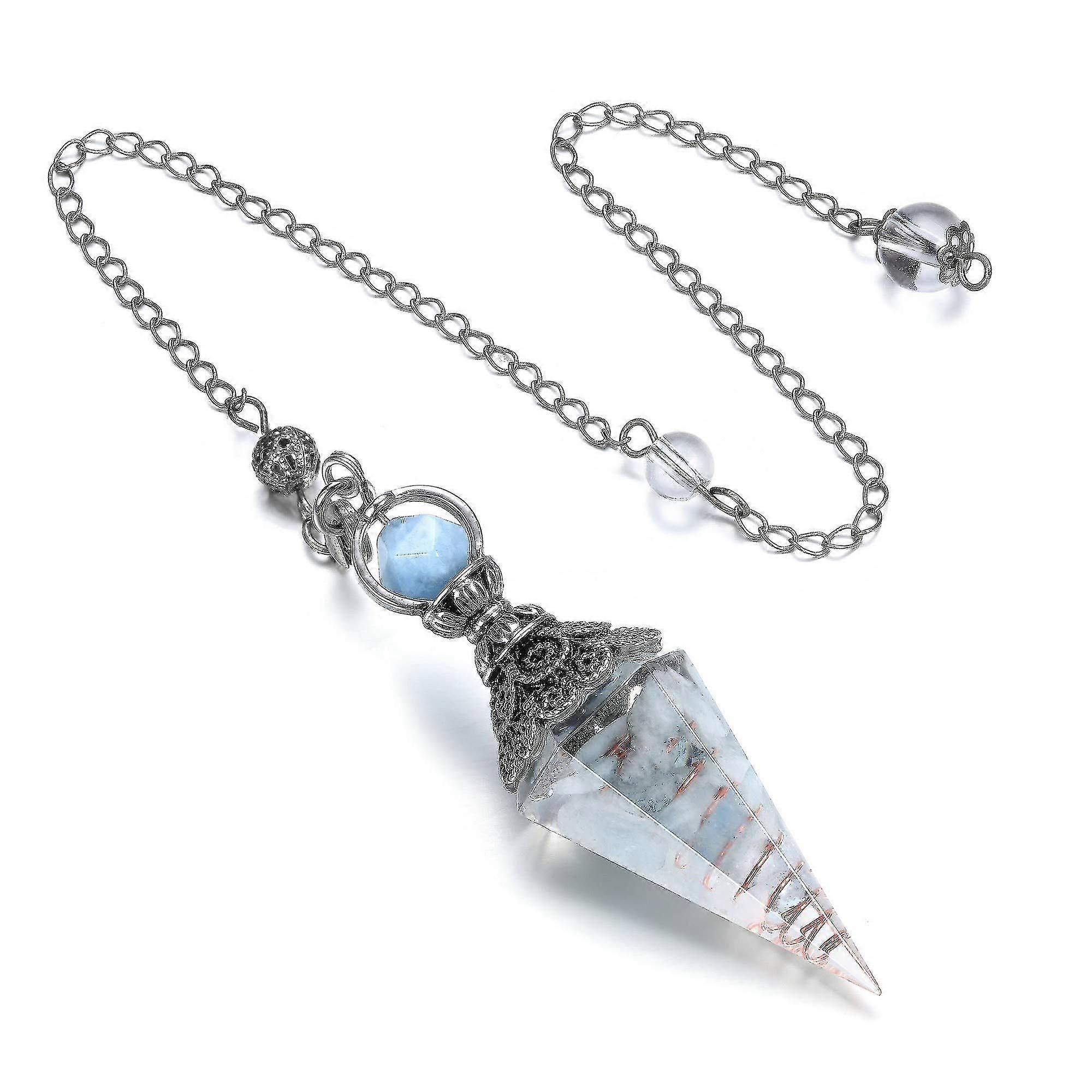 Chakra Crystal Pendulum Hexagonal Reiki Healing Crystal Points Gemstone Dowsing Pendulum