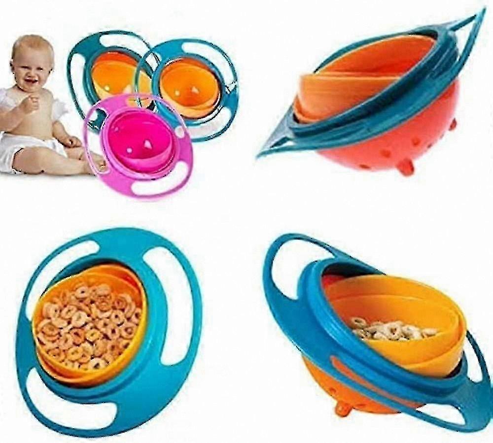 360° Rotating Spill-Proof Bowl with Lid for Toddlers and Kids