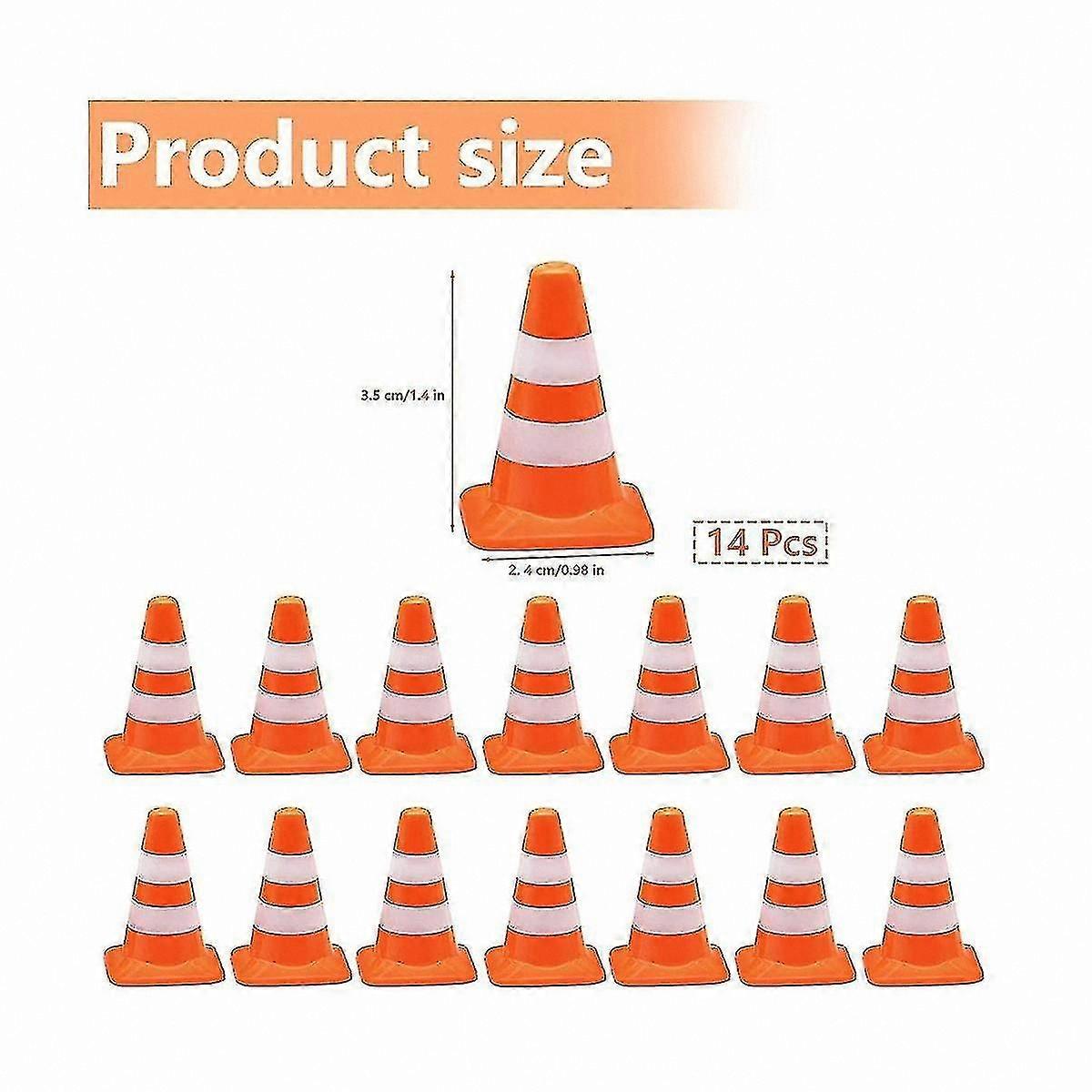 14 Mini Triangle Cones for Road Safety, Parking Signs, and Traffic Control Simulated Accessories