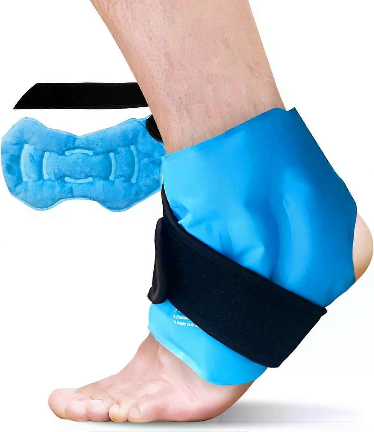 Ankle Ice Pack Wrap, Reusable Gel Cold Pack for Swelling, Injuries, 360 Coverage