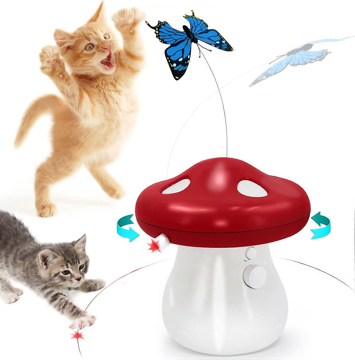 Interactive Toy Cat Feather Toy Automatic Cat Toy 2-In-1 Cat Toy With Butterfly