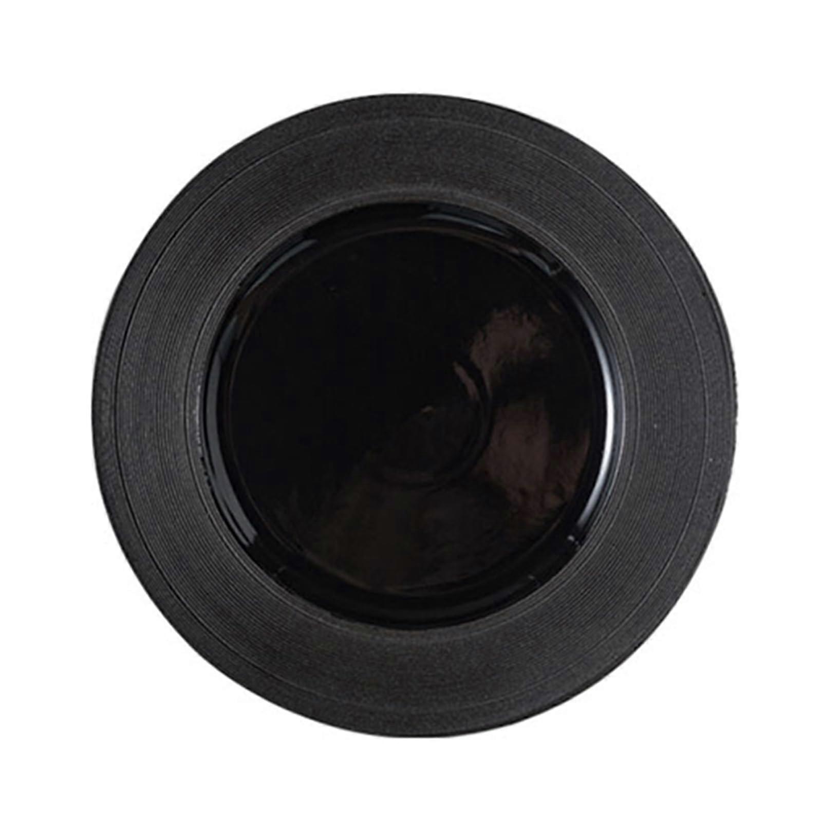 Black Ceramic Dinner Plates Modern For Restaurants Parties And Festivals Stackable Easy Clean Size 25x25x4.5 cm Color A