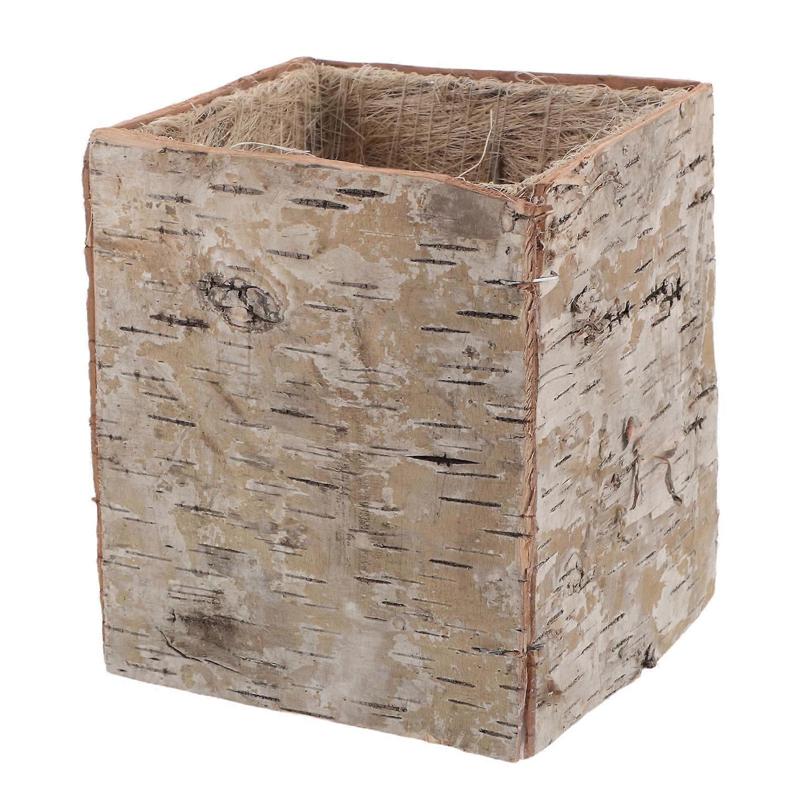 Rustic Birch Bark Flower Pot for Flower Arrangement with Natural Wood Material