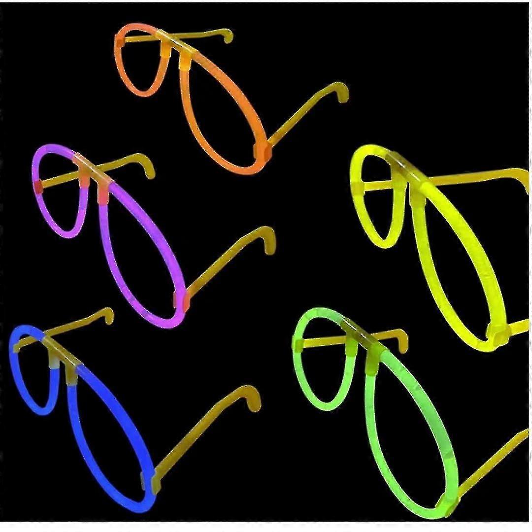 Glow-in-the-dark glasses, 10 pairs, ready to assemble and use with multiple colors to choose from