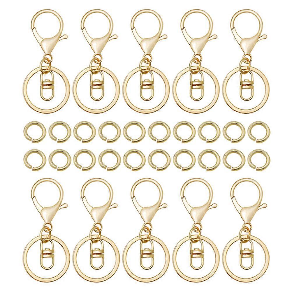 Golden Metal Key Chain Buckles with Rotating Lobster Clasp for Decor Sturdy and Durable 1 Set