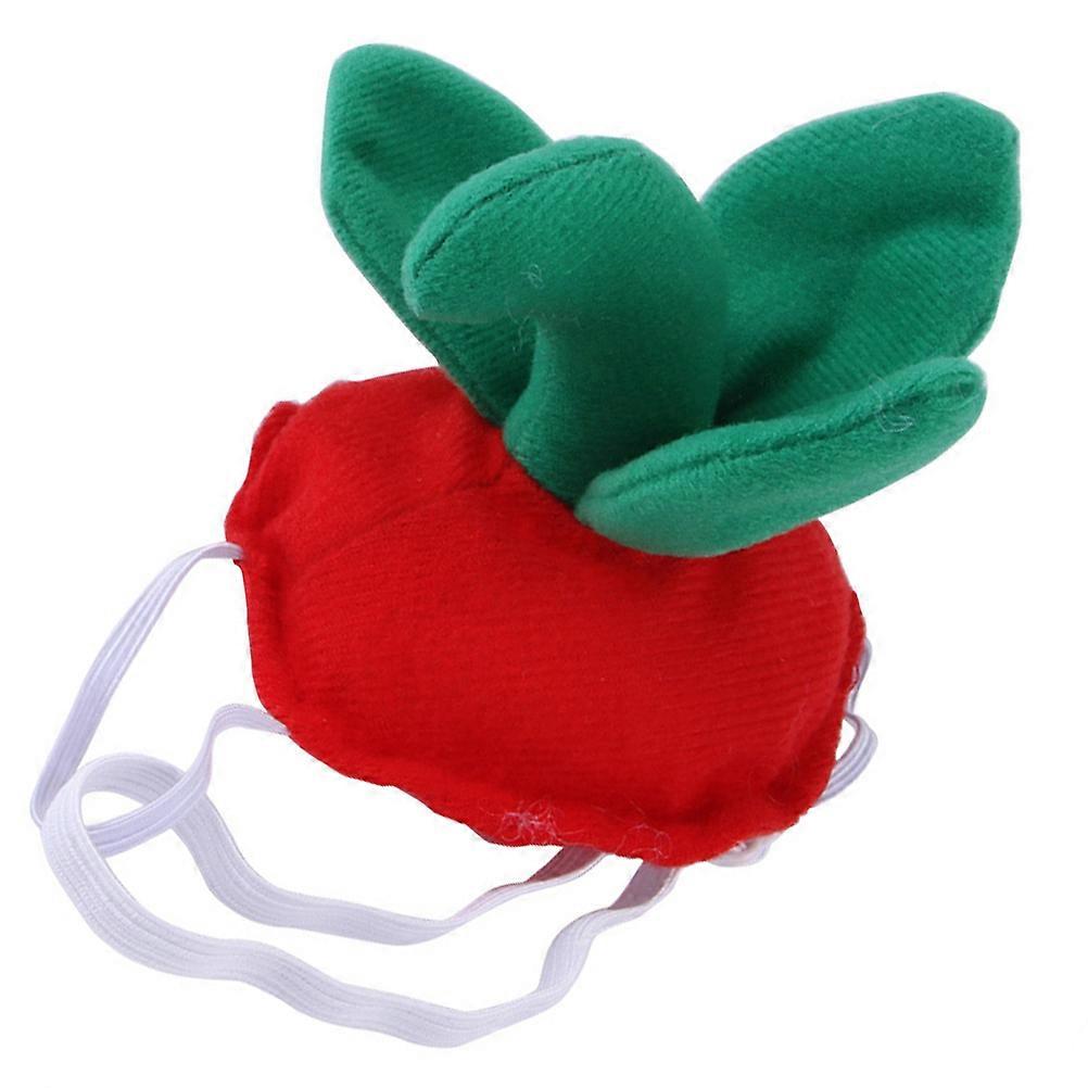 Pet Cat Headgear With Strawberry Shape For Festive Atmosphere 8X8X6cm 1Pc