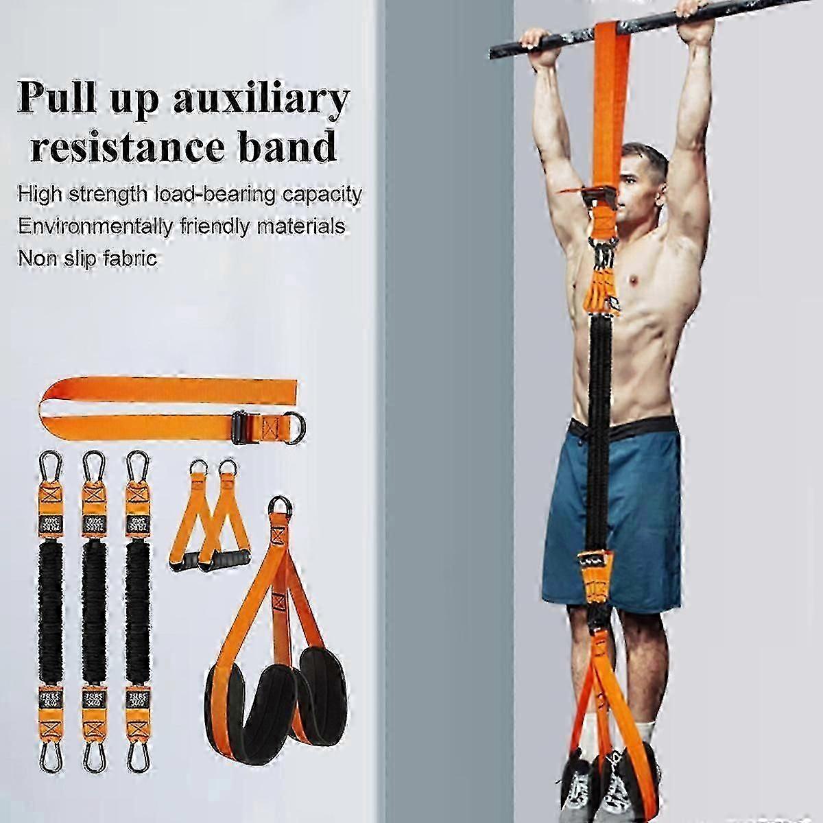 Heavy-Duty Pull-Up Assistance Bands for Strength Training, Adjustable with Fabric Knee Rest