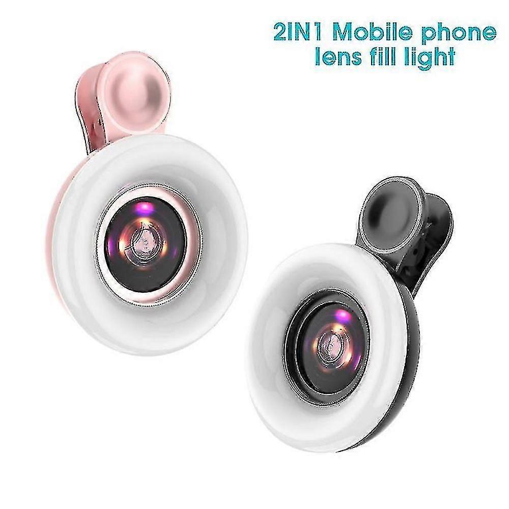 Mobile Phone Fill Light 15x Macro Lens Portable Selfie Led Ring Flash Light Phone Selfie Lamp Universal Ring Clip Light