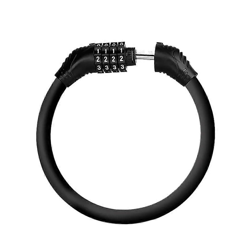 Bike Lock - 4 Digit Password Steel Wire Chain Anti-Theft Lock for Bicycle, Motorcycle, Electric Scooter, MTB - Black