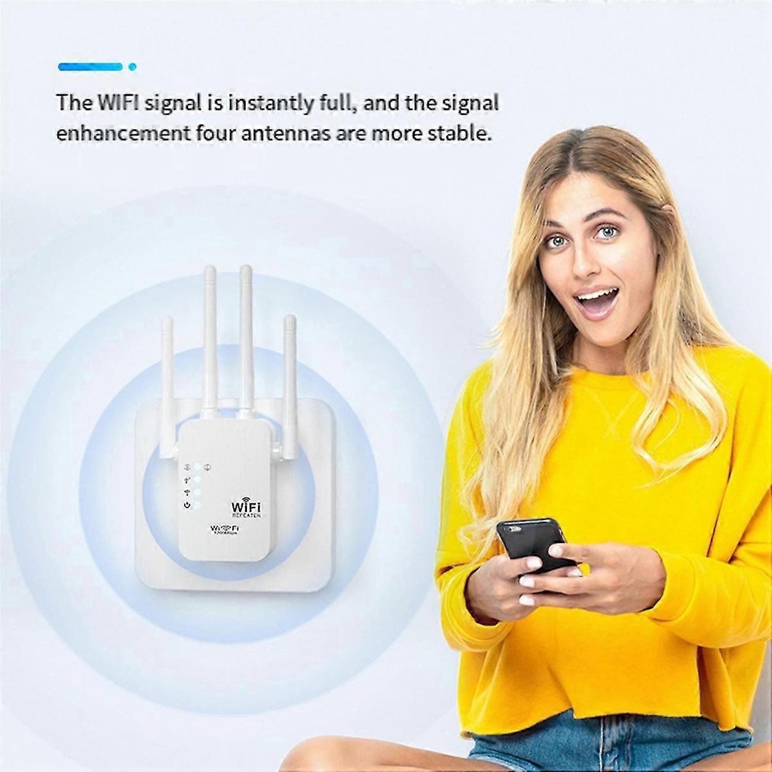 300Mbps WiFi Repeater Wireless WIFI Signal Extender Dual Band EU Plug