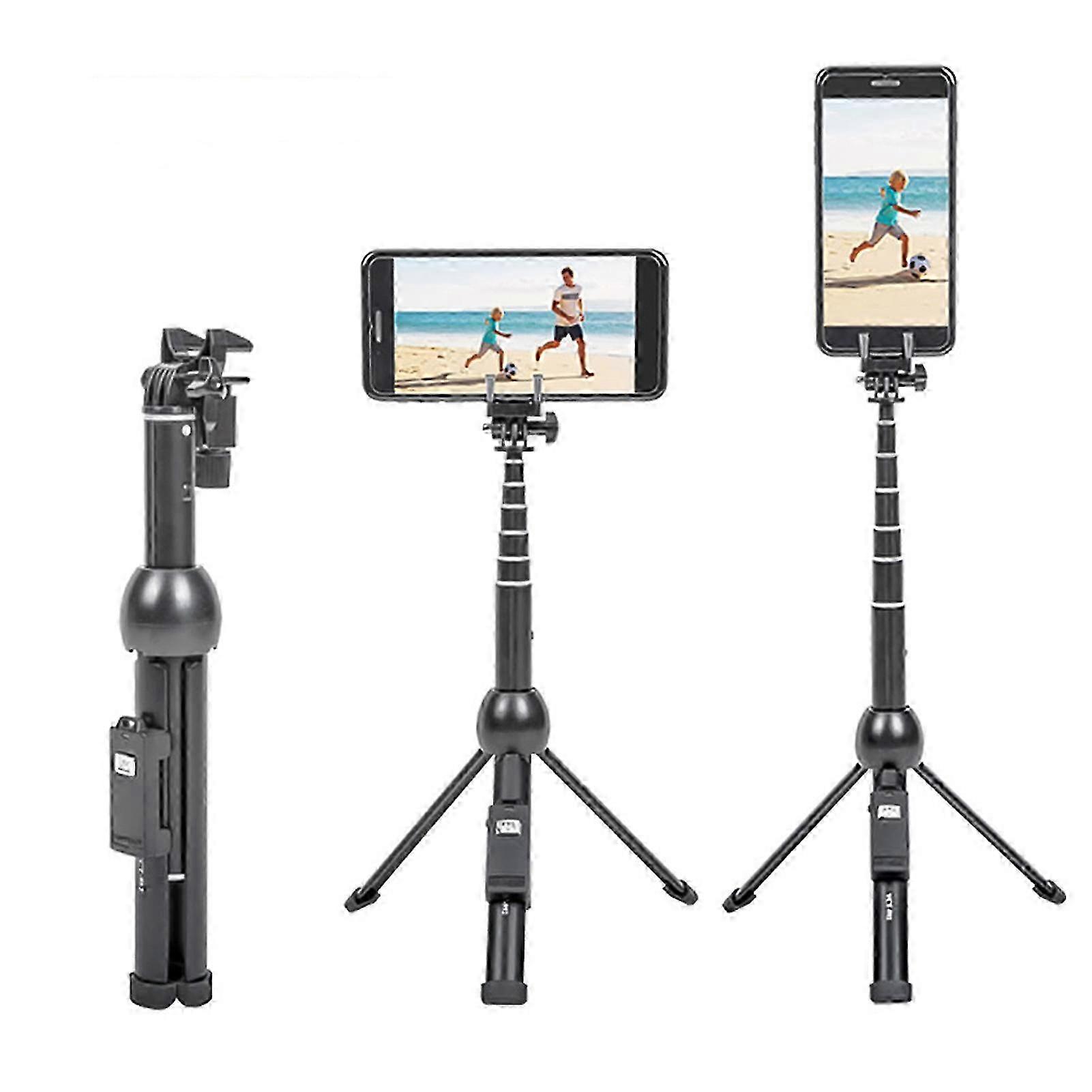 Yunteng 2 in 1 Portable Foldable Phone Selfie Stick Tripod 7-Section 113cm 360 Degree Swivel Ball Head with Phone Clamp Remote Control 2025