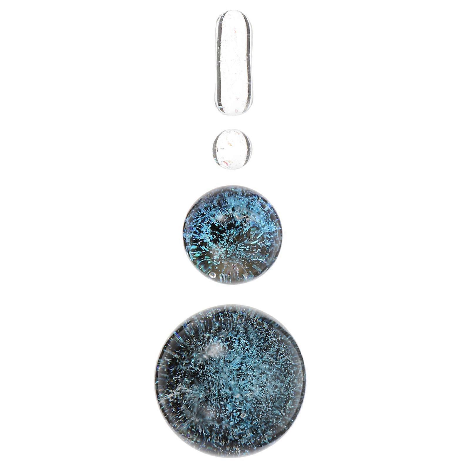Blue Glass Loose Beads for Craft Making 4Pcs Round Ball Beads Spacer Set