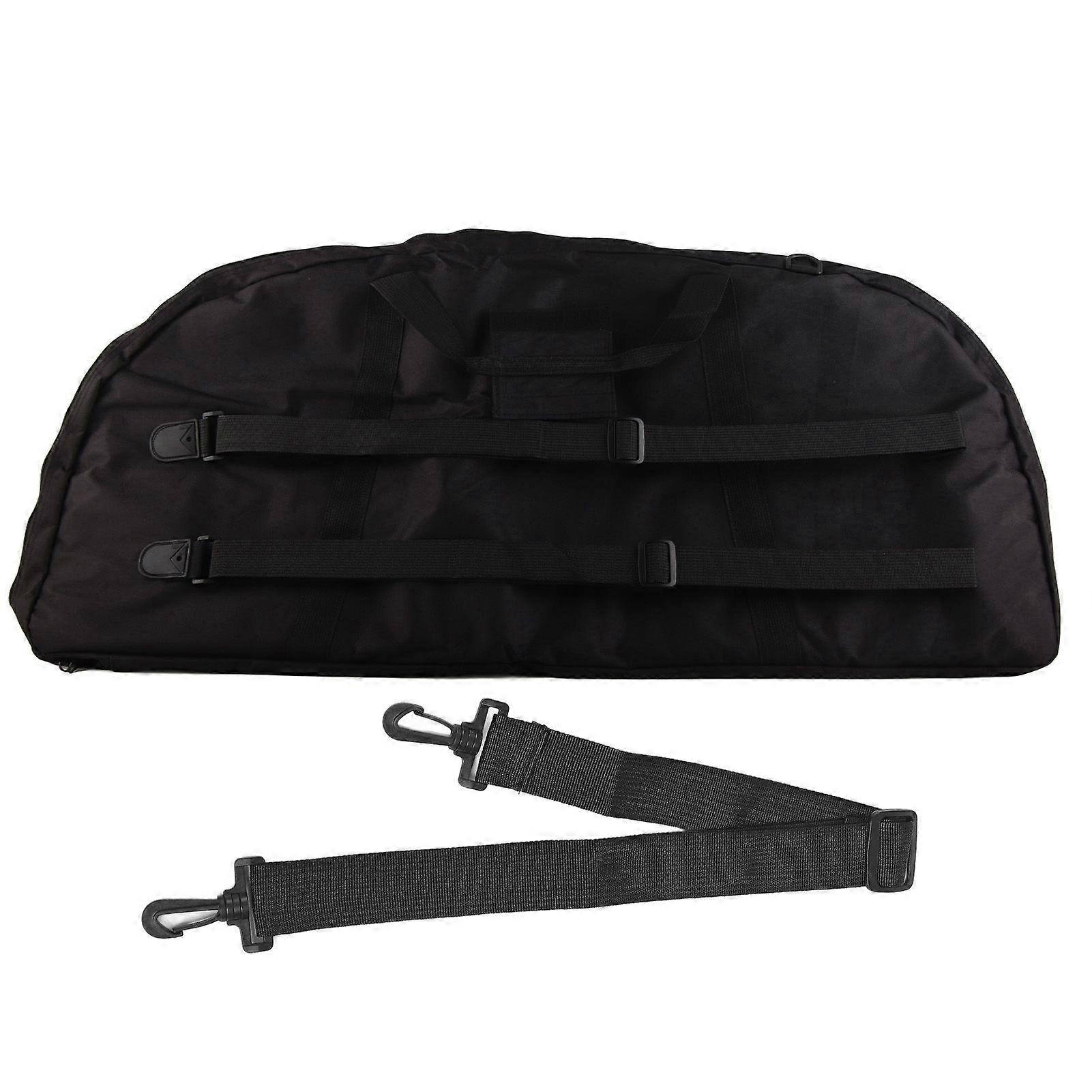 Compound Bow Bag Bow Carry Bag Canvas Large Capacity Lightweight Multifunctional Portable Bow Bag with Arrow Pocket 95cm Black