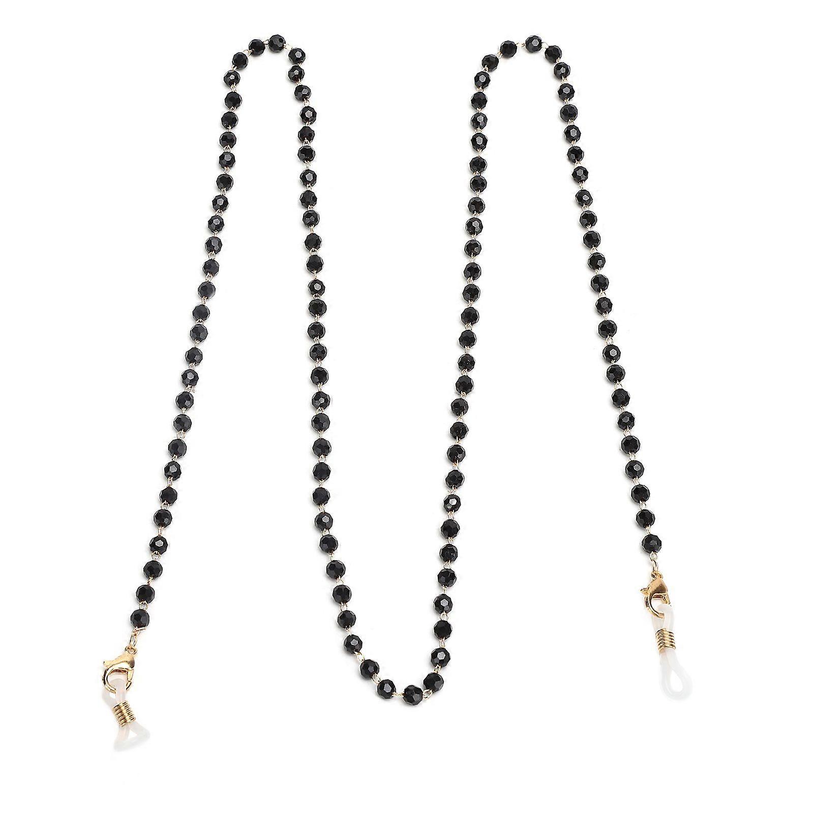 Black Acrylic Beads AntiLost Eyeglasses MouthMuffle Chain Eyeglasses Holder Chain