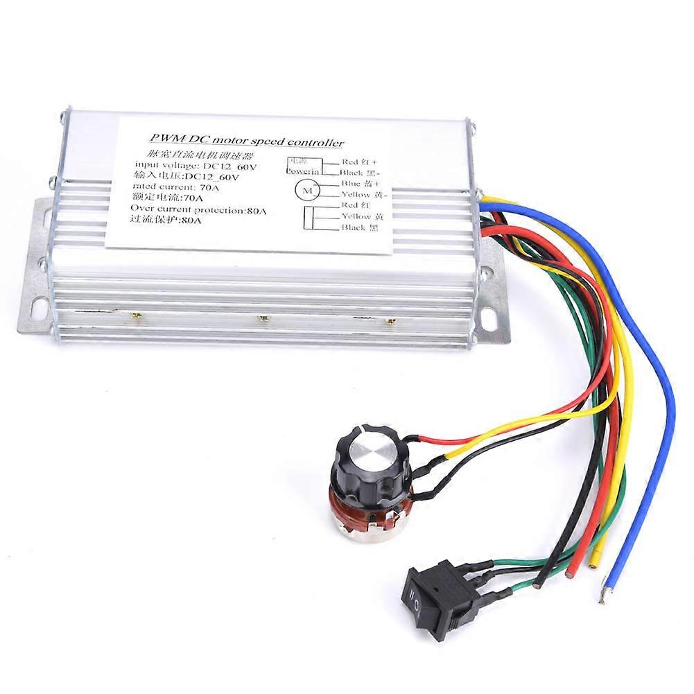 Contrôleur de vitesse de moteur CC PWM 12 V-60 V 70 A, rotation réversible avant/arrière