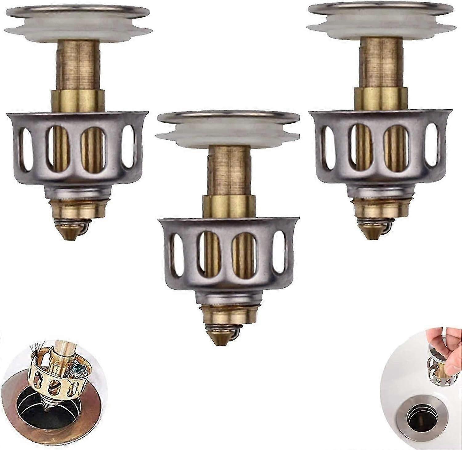 Universal Servant Bounce Drain Filter, Sink Pop Up Pop Up Baderomsvask Avløpsplugg med kurv, Kjøkken Bad Sil Vask Drain Plug
