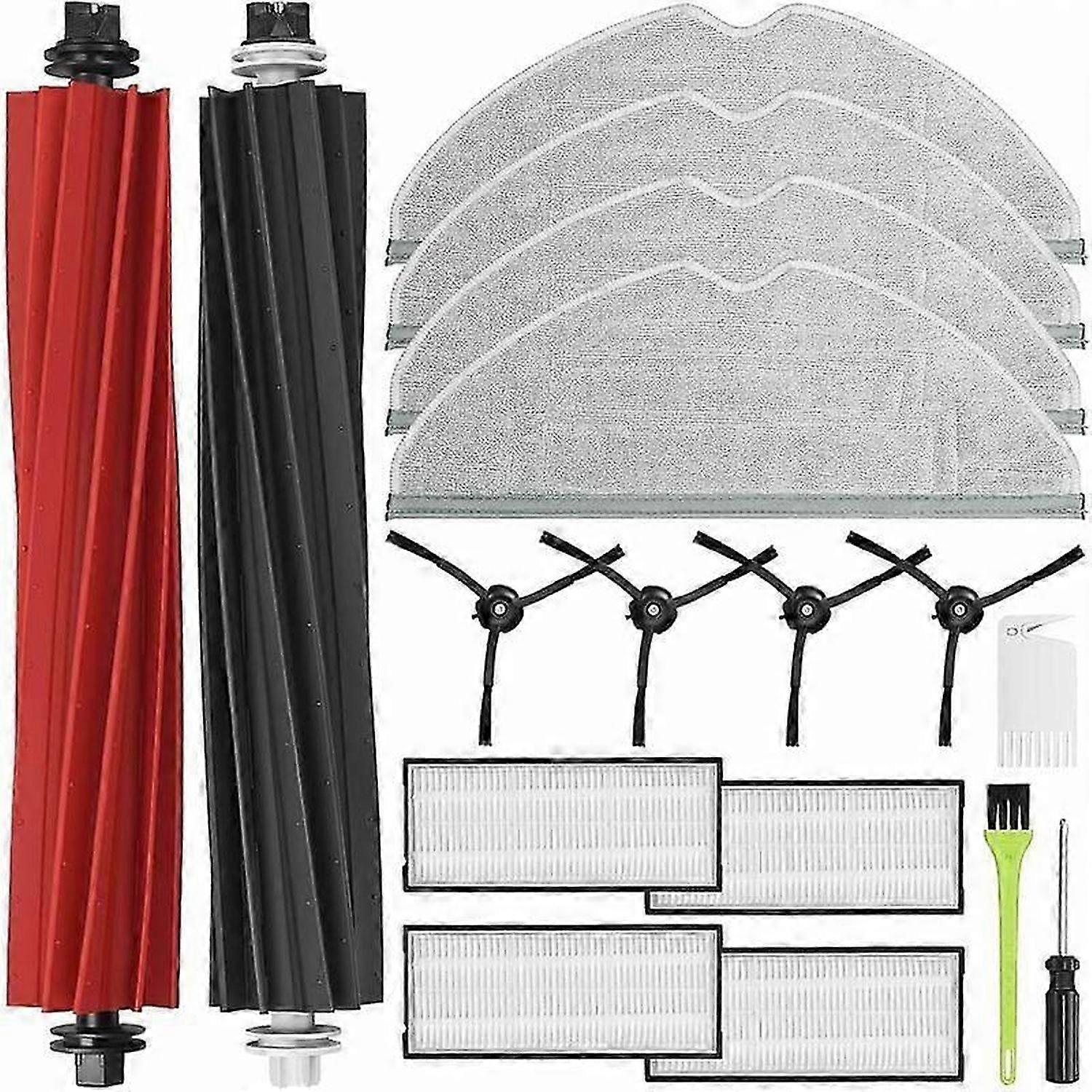 Compatible Series Kit and Accessories for Roborock S8 Pro Ultra, Replacement Parts for Roborock S8/S8 Plus, 2 Main Brushes, 4 Filters, 4 Mops and 4 Si