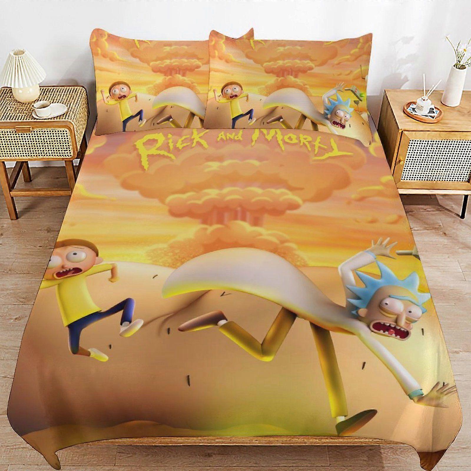 a141 Rick and Morty Season Simple Function Soft Fabric Quick Wash Long Lasting Duvet Cover Sets for Daily Comfort n141
