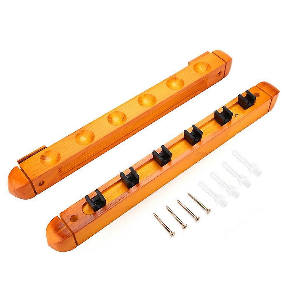Wood Billiards Cue Pole Wall Mounted Rack Sticks Holder Organizer Carrier Accessory