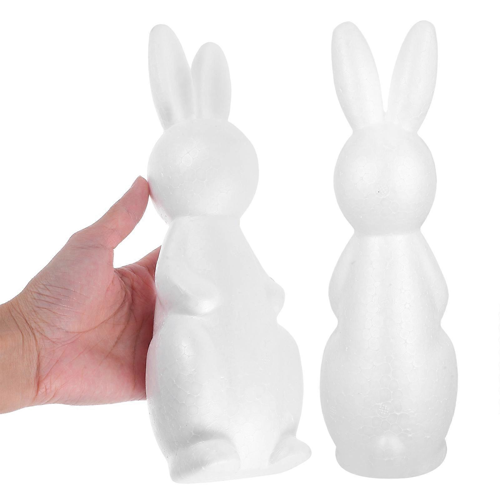 Foam Craft Rabbit Shapes White for Painting 8Pcs Polystyrene