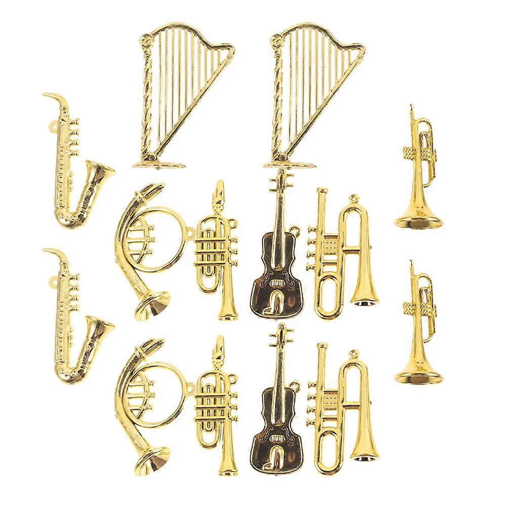 Miniature Instruments Mini Plastic Ornaments for DIY Craft 56Pcs Set