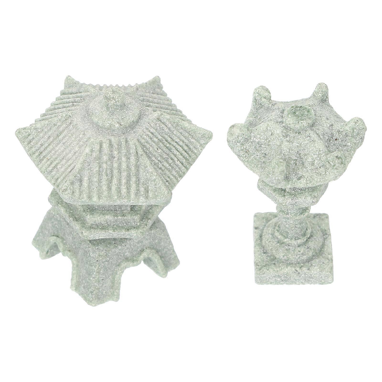 Mini Garden Decor Model for Yard Setup 4Pcs Olive