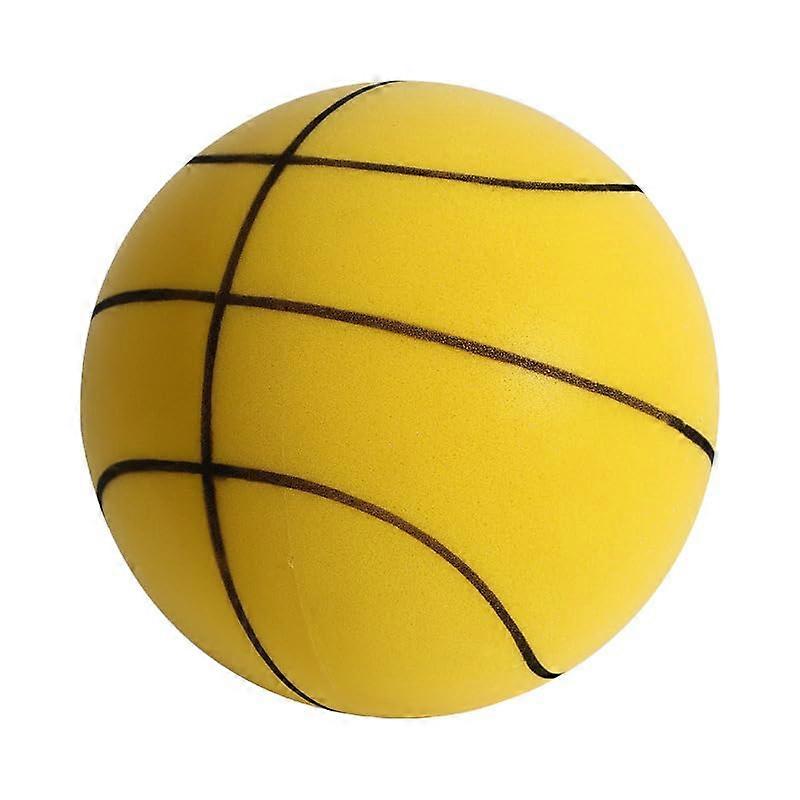 Silent Basketball Indoor Foam Training Ball 21cm Yellow, Dribbling Practice, Silent Bouncing, Indoor Activities
