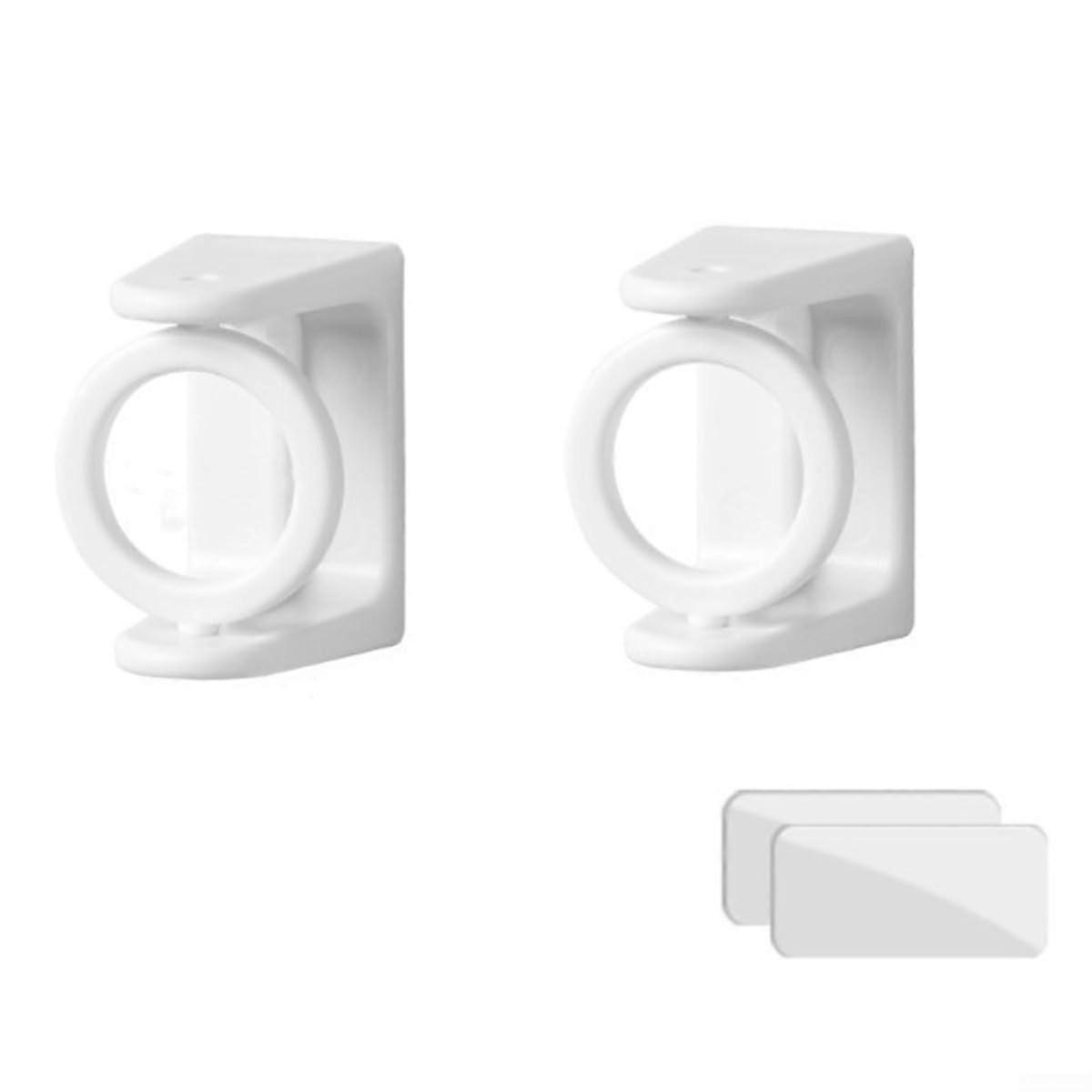Adjustable Curtain Rod Hooks Set of 2 for Easy Installation on Smooth Surfaces - White, Suitable for Standard Rods