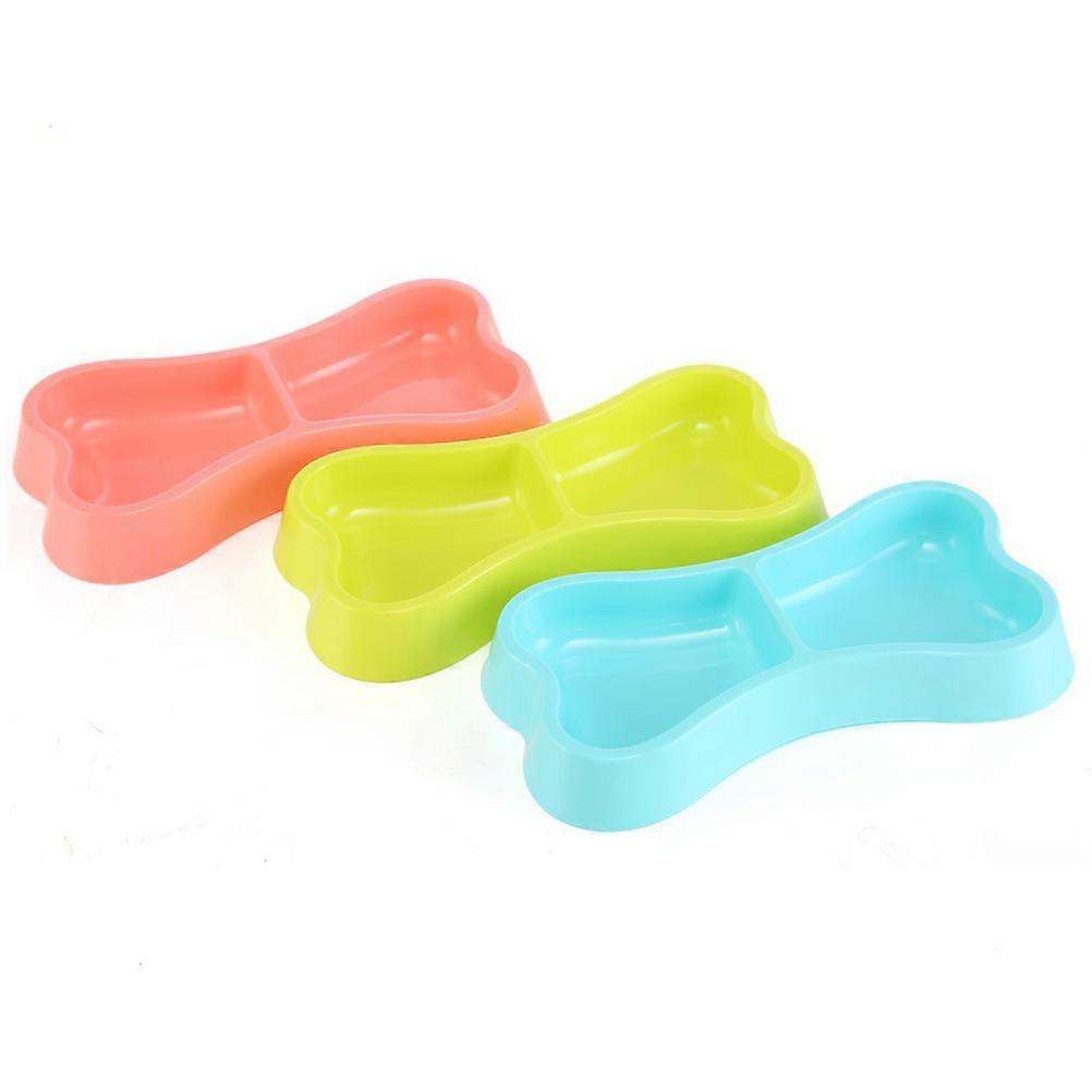 Portable Ideal For Pet Feeding Indoor Use Bone Shape Design Easy Cleaning 2Pcs