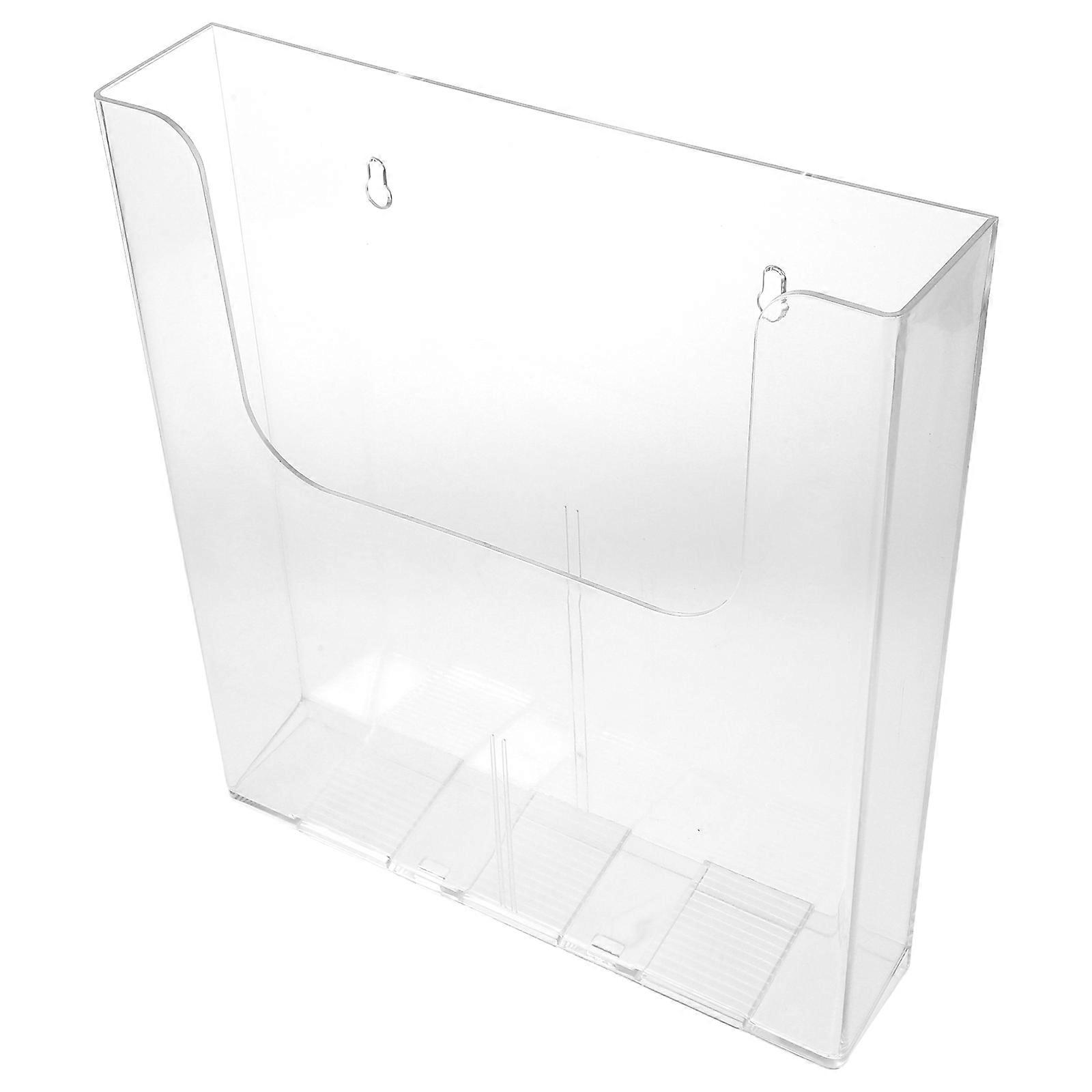 Rectangular Wall Mount File Holder Ideal For Document Display And Flyer Storage A4 Size 4Pcs