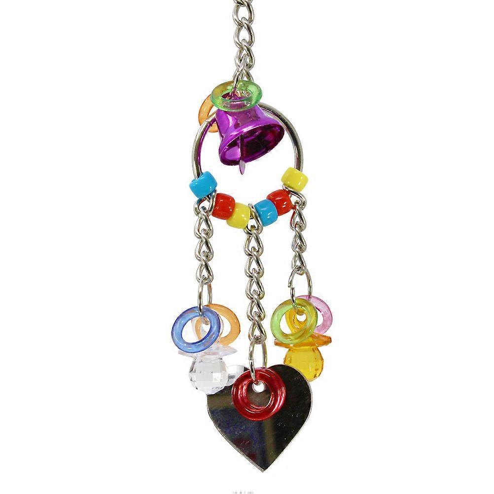 Parrot Bite Toy Hanging Heart Mirror Chewing Toy 3Pcs Set