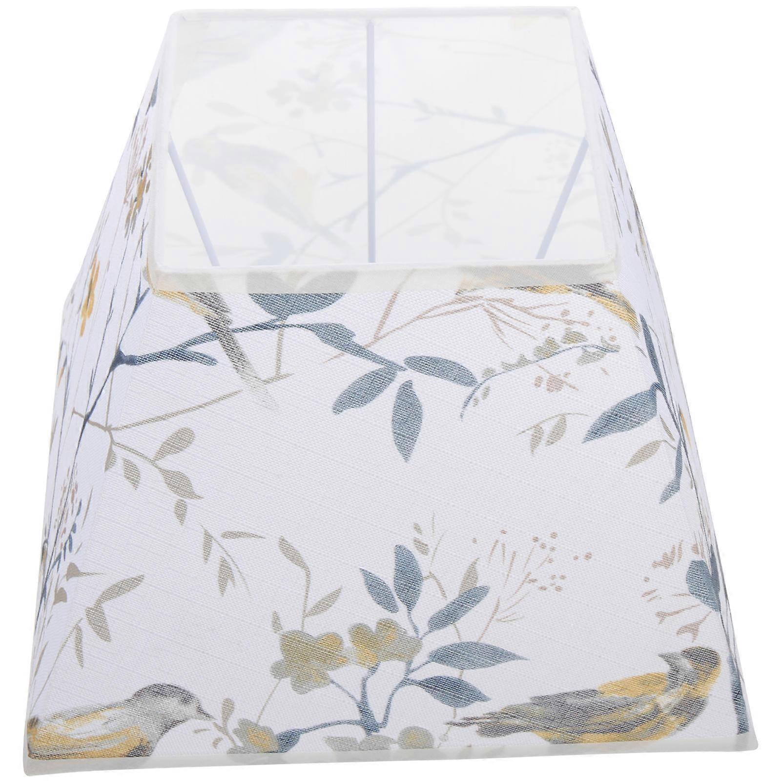 Square Fabric And Metal Bird Theme Lampshade Replacement For Ceiling Lamp With Light Diffusion Feature 1Pcs