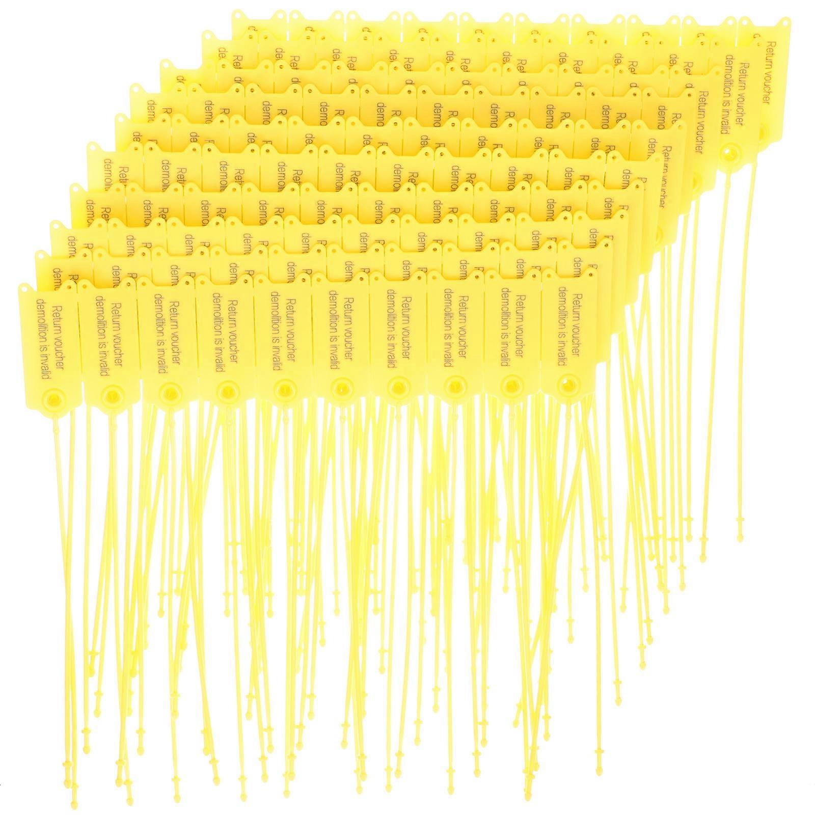 500Pcs Anti-fake Cable Ties Markers For Labeling And Security Seal Use In Logistics And Storage With Yellow Color